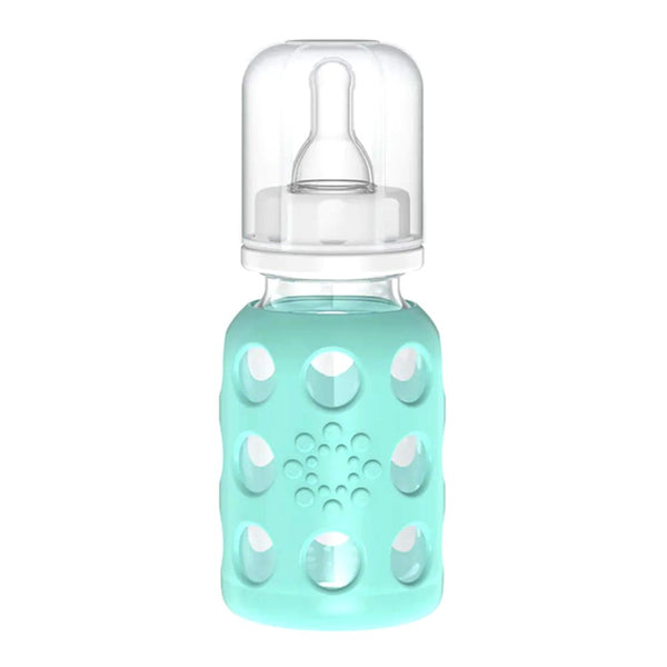 Lifefactory Glass Baby Bottle with Silicone Sleeve - Mint (4 oz)