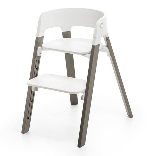 Stokke Steps Chair - White Seat with Hazy Grey Legs (83806) (Open Box)