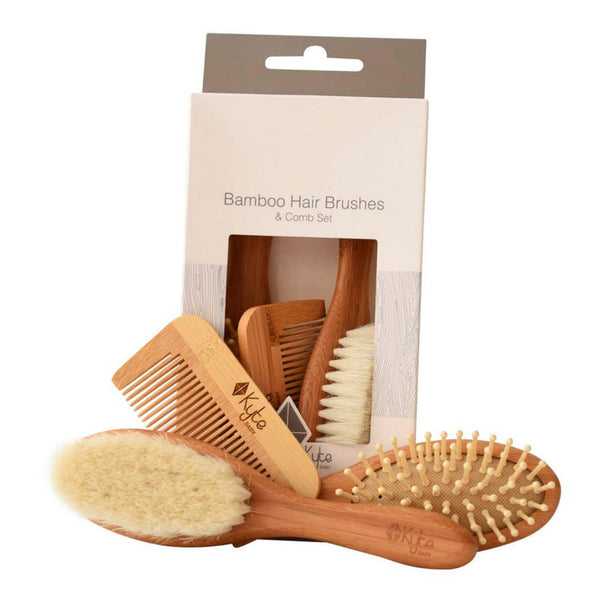 Kyte Baby Bamboo 3-Piece Hair Brushes & Comb Set