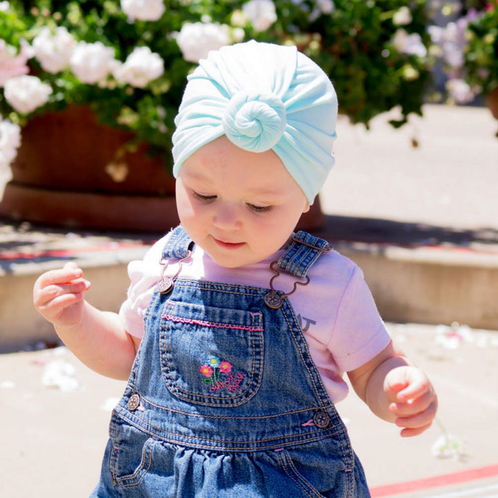Baby Wisp Turban Knot Hat Light Blue – Dear-Born Baby