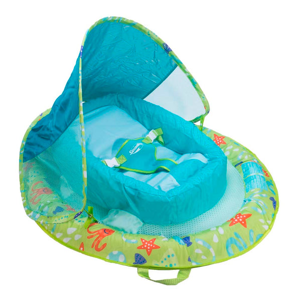 SwimWays Infant Baby Spring Float with Sun Canopy - Green Octopus
