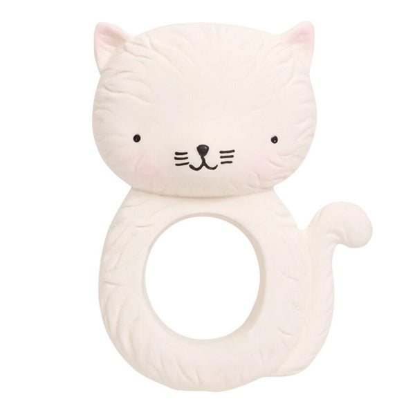 A Little Lovely Natural Rubber Teething Ring - Kitty