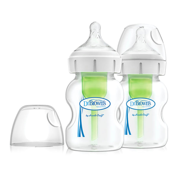 Dr. Brown's Anti-Colic Options+ 2-Pack Wide Neck Baby Bottles - 5oz
