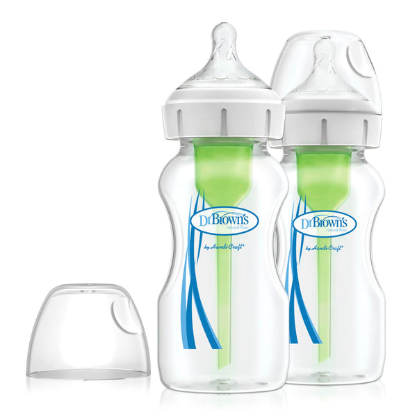 Dr. Brown's Anti-Colic Options+ 2-Pack Wide Neck Baby Bottles - 9oz