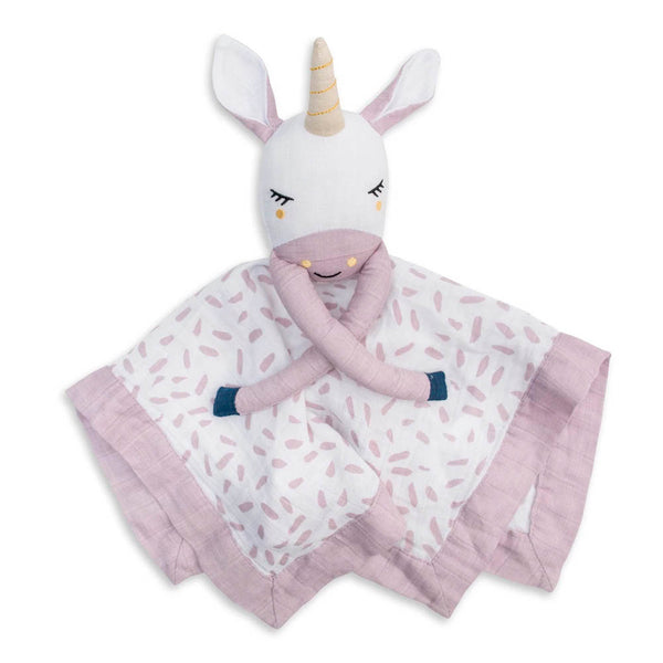 Lulujo Cotton Muslin Lovie Blanket - Unicorn