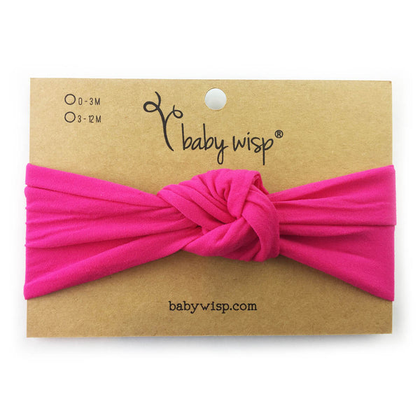 Baby Wisp Nylon Turban Knot Headband - Dark Pink