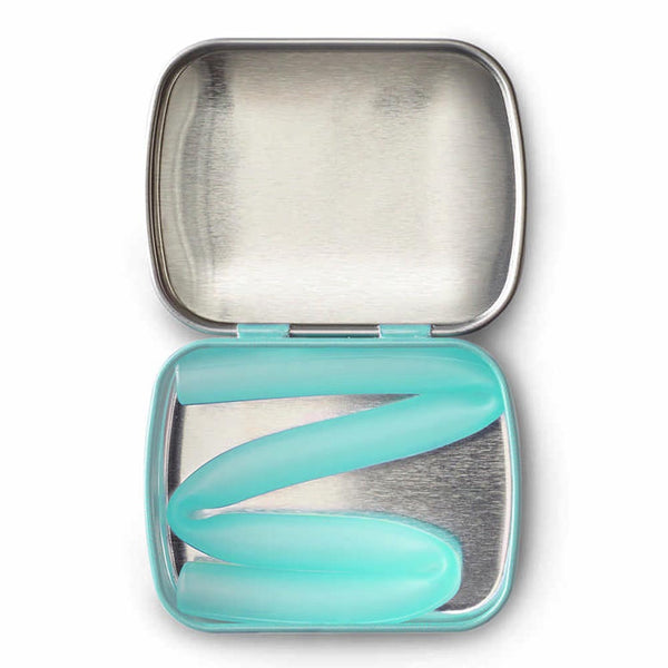 Siliskins Reusable Silicne Straw with Aluminum Travel Case - Mint