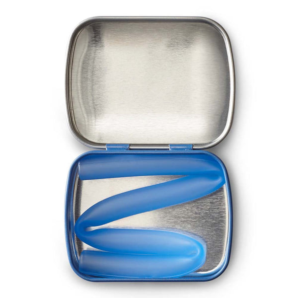 Siliskins Reusable Silicne Straw with Aluminum Travel Case - Cobalt