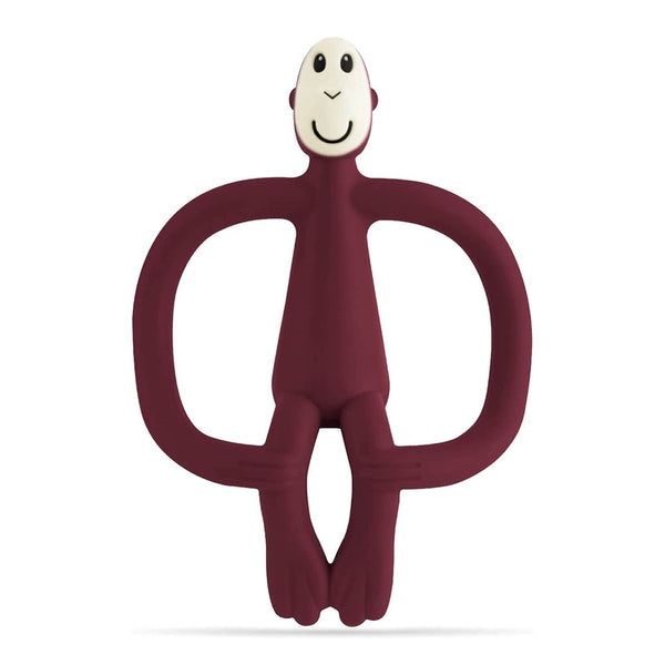 Matchstick Monkey Teething Monkey Toy and Toothbrush - Claret
