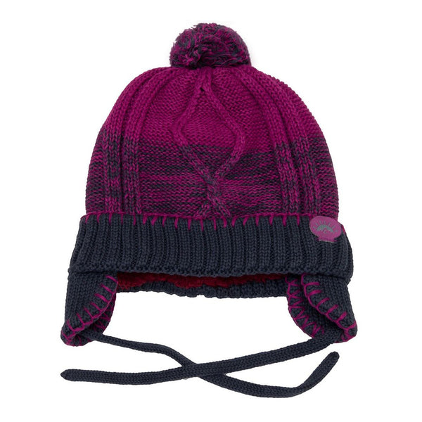 Calikids Cotton Knit Pompom Baby Hat - Magenta (XS)