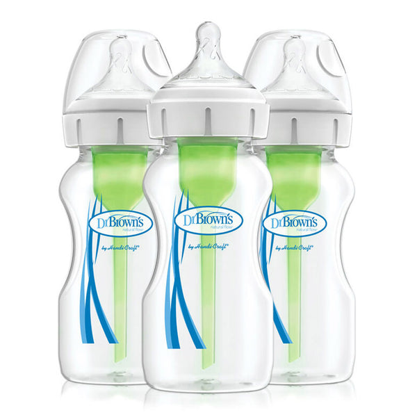 Dr. Brown's Anti-Colic Options+ 3-Pack Wide Neck Baby Bottles - 9oz