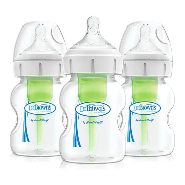 Dr. Brown's Anti-Colic Options+ 3-Pack Wide Neck Baby Bottles - 5oz