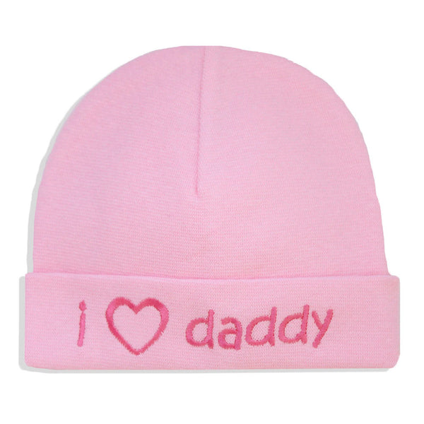 Itty Bitty Baby Embroidered Hat - I love Daddy Pink (Preterm)