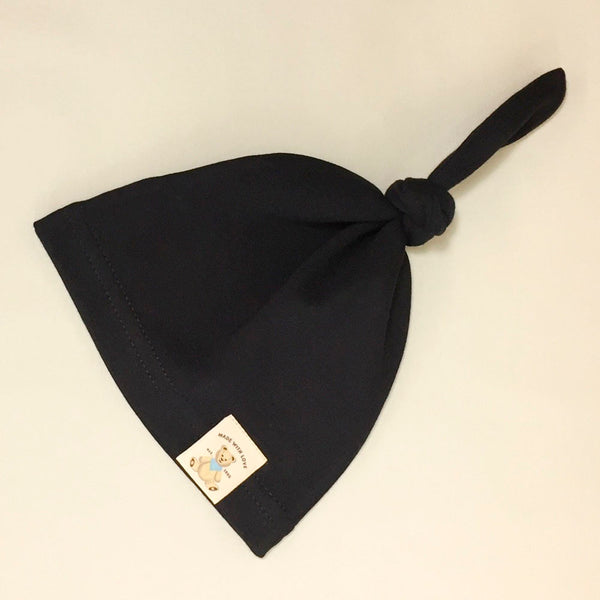 Itty Bitty Baby Minimalist Knot Top Hat - Onyx (0-1 Months, 5-8 lbs)