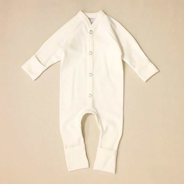 Itty Bitty Baby Minimalist Playsuit - Ivory (1-3 Months, 8-12lbs)