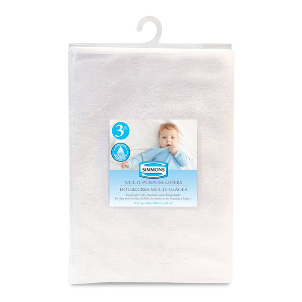 Simmons 3-Pack Multi-Purpose Waterproof Terrycloth Liners (12 inch x 24 inch)