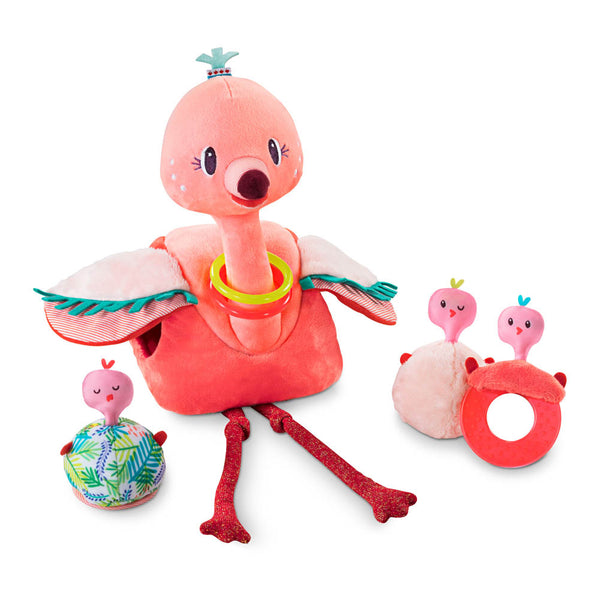 Lilliputien Anais the Flamingo and her Babies Activity Toy