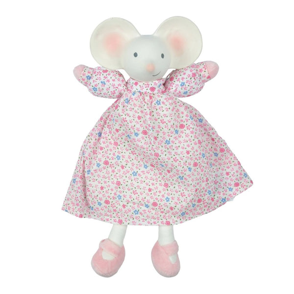 Tikiri Meiya & Alvin Collection Lovey Blanket with Natural Rubber Head - Meiya the Mouse