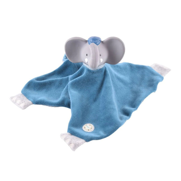 Tikiri Puppet Snuggly Blanket with Natural Rubber Head - Alvin the Elephant