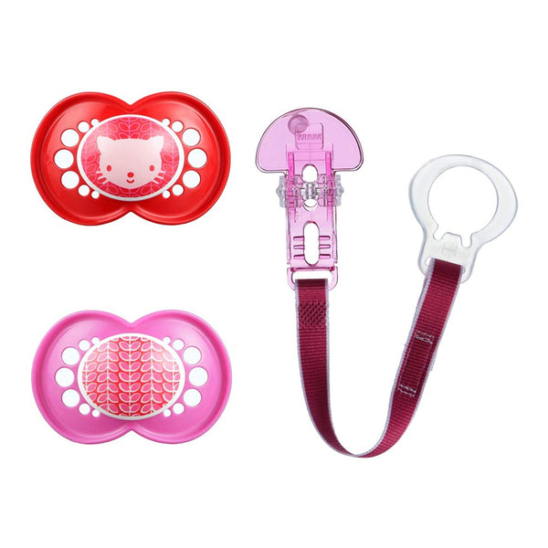 MAM Trend Collection 2-Pack Pacifiers With Clip - Girl (6+ Months) (Discontinued)