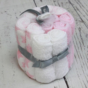 Jesse+Lulu 12-Pack Washcloth Set - Pink Moon & Stars