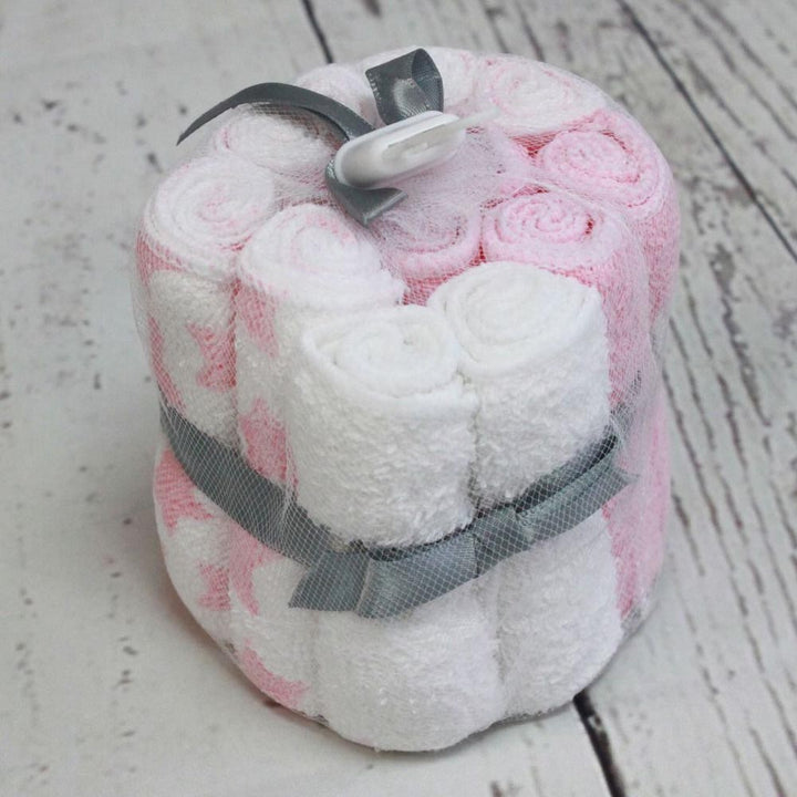 Jesse+Lulu 12-Pack Washcloth Set - Pink Moon & Stars