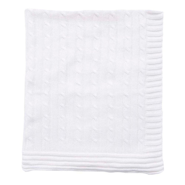 Baby Mode Cotton Cable Knit Blanket - White