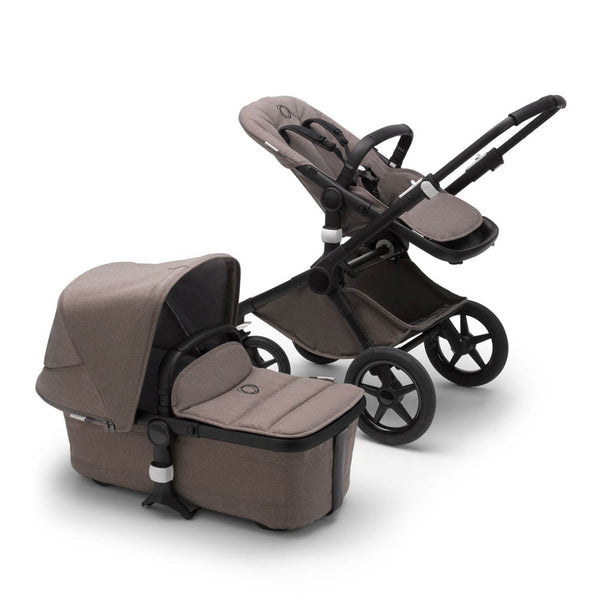 Bugaboo Fox2 Complete Stroller - Mineral Taupe Sun Canopy & Mineral Taupe Fabrics on Black Chassis