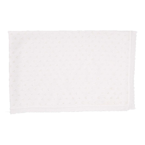 Baby Mode Pointelle Knit Blanket White