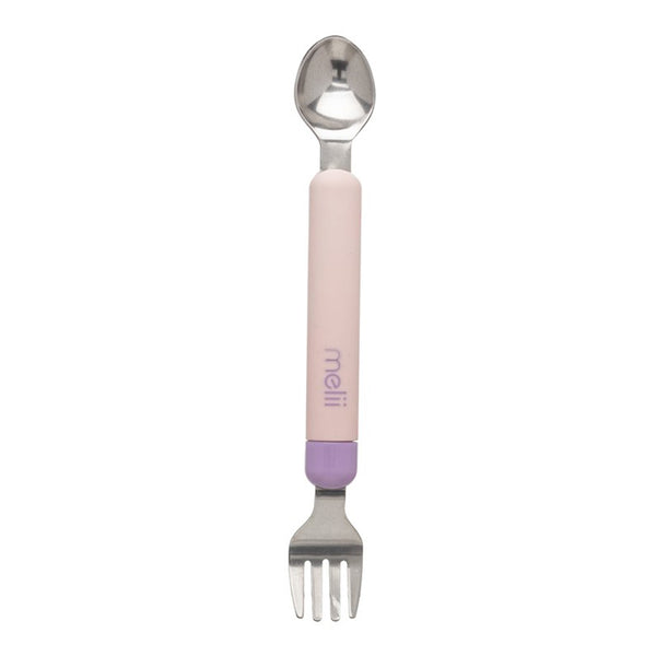 Melii Spork on the Go Spoon and Fork Combo - Pink/Purple
