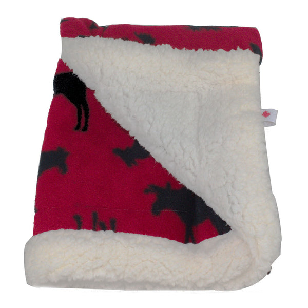 Cosy Care Cotton Fleece Baby Blanket - Black and Red Stag