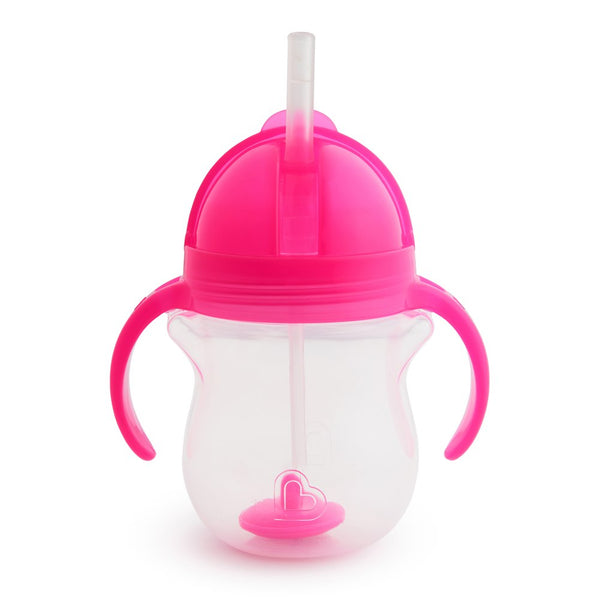 Munchkin Any Angle Click Lock Weighted Straw Trainer Cup - Pink (7oz)