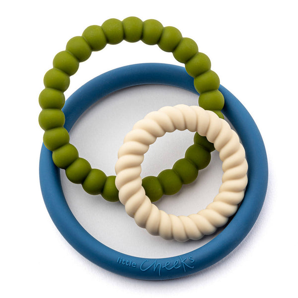 Little Cheeks 3-in-1 Trio Silicone Teething Rings - Leo