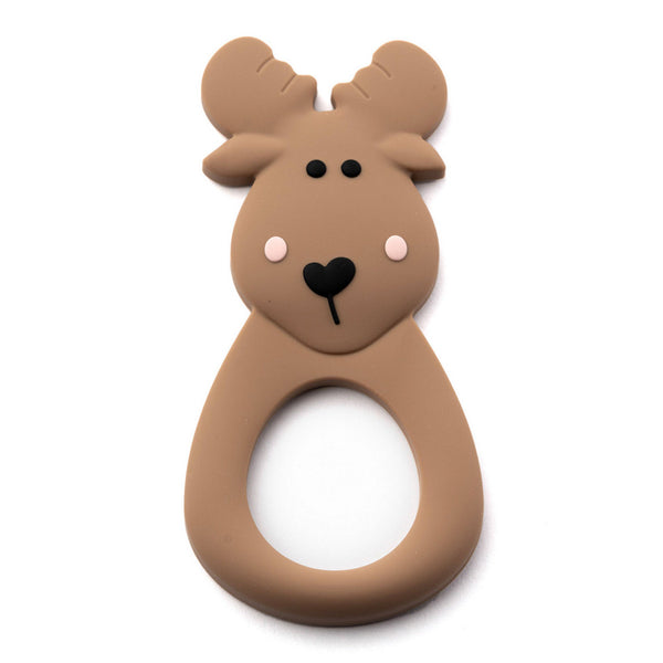 Little Cheeks Moose Silicone Teether - Brown