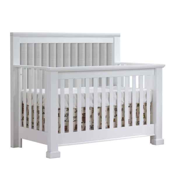 Natart Taylor 5-in-1 Convertible Crib with Channel Tufted Headboard Panel