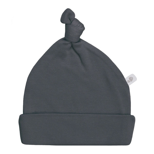 Perlimpinpin Bamboo Knotted Hat - Charcoal (6-9 Months)