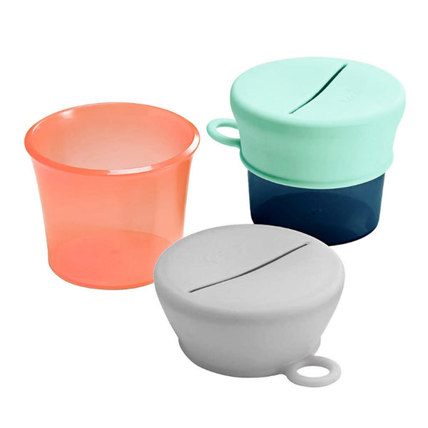 Boon SNUG SNACK 2-Piece Universal Silicone Snack Lids with Containers Set