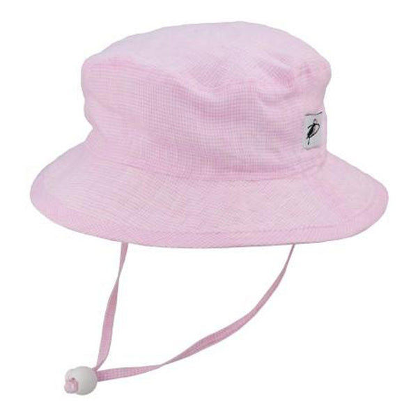 Puffin Gear Linen Camp Hat - Pink Check (Small, 2-5 Years) (75568GP) (Open Box)