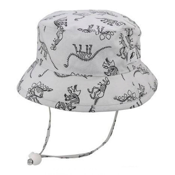 Puffin Gear Print Cotton Camp Hat - Animal Kingdom Dinosaurs (XXS, 6-12 Months)