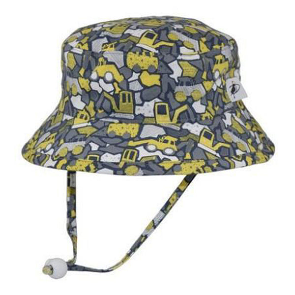 Puffin Gear Print Cotton Camp Hat - Moving Machines Diggers (XXS, 6-12 Months)
