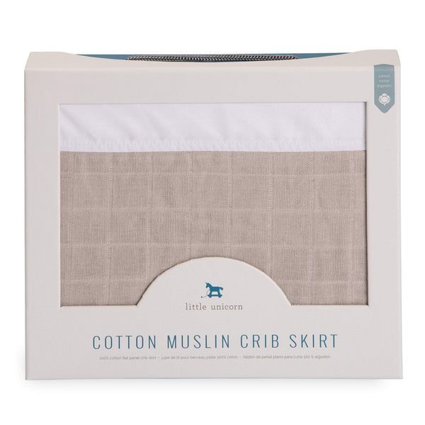 Little Unicorn Cotton Muslin Crib Skirt - Soft Grey (Open Box)