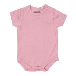 Coccoli Tencel Modal Short Sleeve Onesie Silver Pink (Discontinued) 6 Months (14-16 lbs) Core