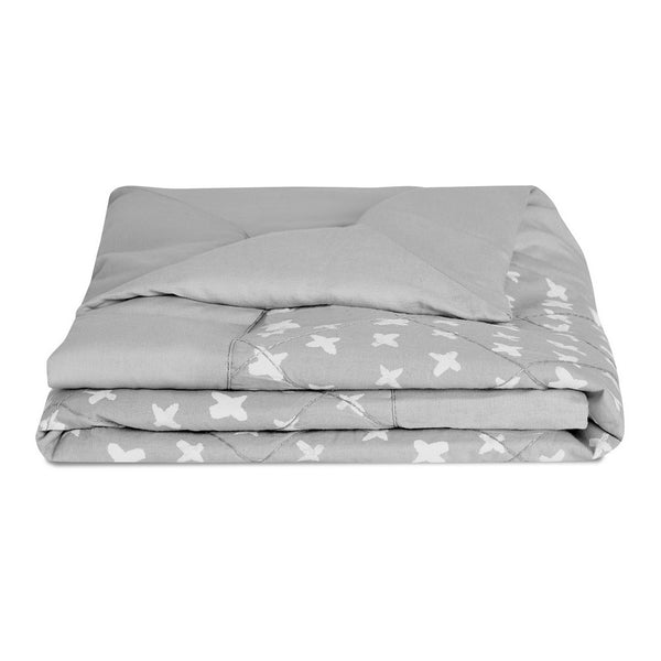 Aden+Anais On-The-Go Cotton Weighted Blanket - Grey Cross-Hatch