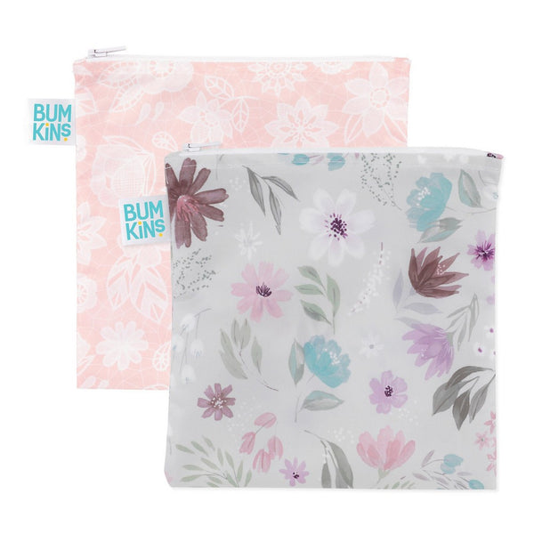 Bumkins 2-Pack Large Reusable Snack Bags - Floral