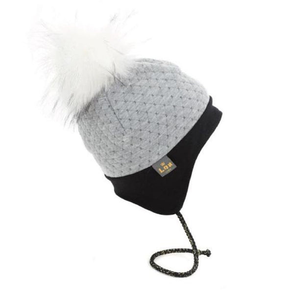 Lox Lion Winter Beanie with Ears - Grey (MD, 1-2 Years)