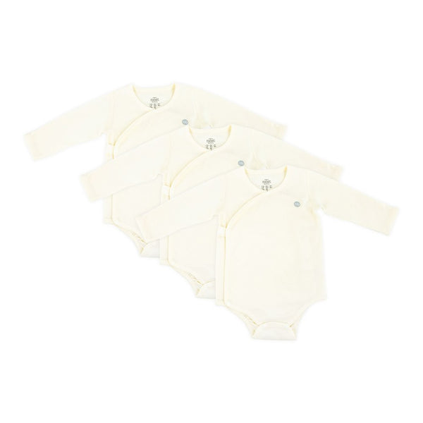 Nest Designs 3-Pack Organic Cotton Ribbed Kimono Long Sleeves Onesies