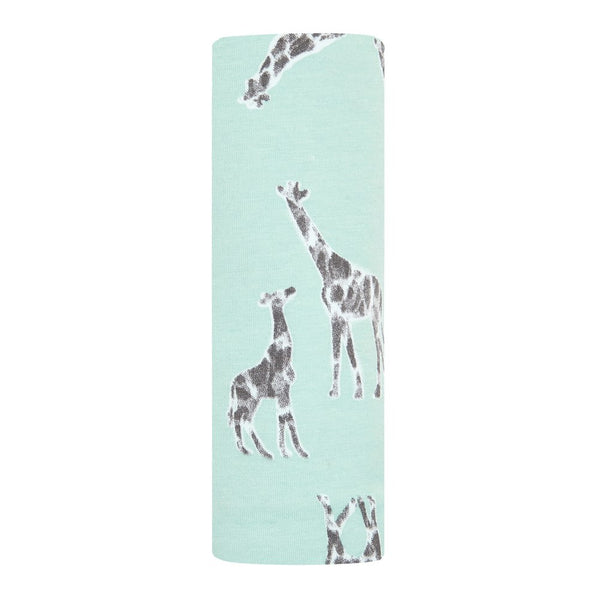 Aden + Anais Comfort Knit Swaddle Blanket - Jade Giraffes