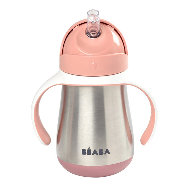 Beaba Stainless Steel 8.5oz Straw Sippy Cup - Rose
