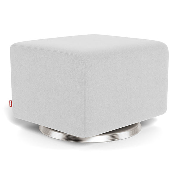 Monte Grano Ottoman - Ash Fabric with Swivel Stainless Steel Base