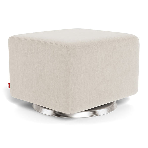 Monte Grano Ottoman - Dune Fabric with Swivel Stainless Steel Base